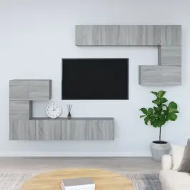 Sienas Tv Skapītis, Pelēka Ozola, Inženierijas Koks Vidaxl