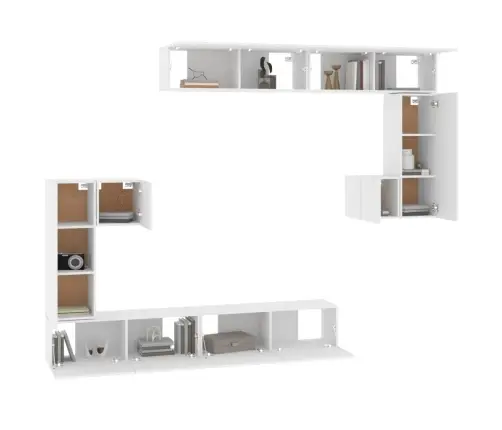 Sienas Tv Skapītis, Balts, Inženierijas Koks Vidaxl