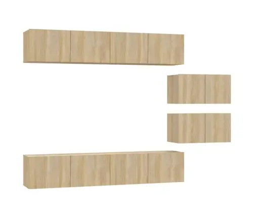 6-Daļīgs Tv Skapīšu Komplekts, Ozola Krāsa, Inženierijas Koks Vidaxl