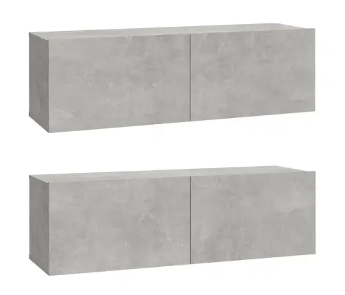 Tv Spintelių Komplektas, 6 Dalių, Betono Pilkas, Mediena
