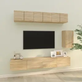 6-Daļīgs Tv Skapīšu Komplekts, Ozola Krāsa, Inženierijas Koks Vidaxl