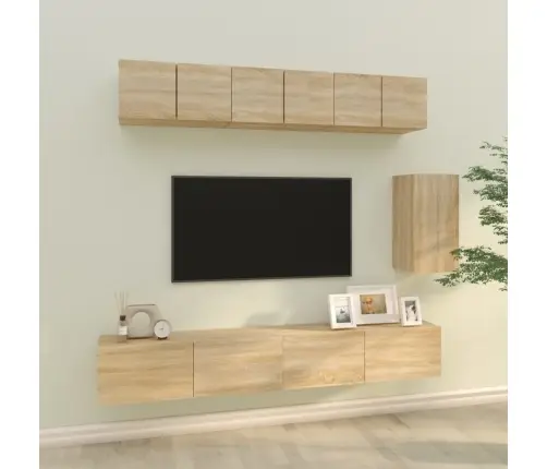 6-Daļīgs Tv Skapīšu Komplekts, Ozola Krāsa, Inženierijas Koks Vidaxl