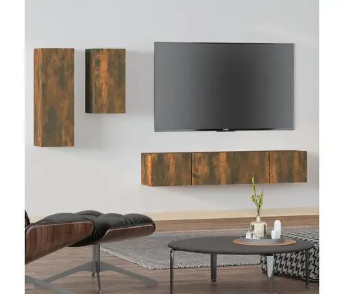 4-Osaline Telerikappide Komplekt, Suitsutatud Tamm, Tehispuit