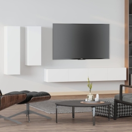 4-Daļīgs Tv Skapīšu Komplekts, Balts, Inženierijas Koks Vidaxl