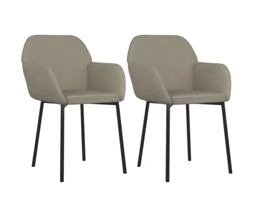 Virtuves Krēsli, 2 Gab., Gaiši Pelēks Samts Vidaxl