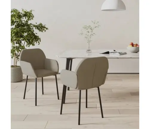 Virtuves Krēsli, 2 Gab., Gaiši Pelēks Samts Vidaxl