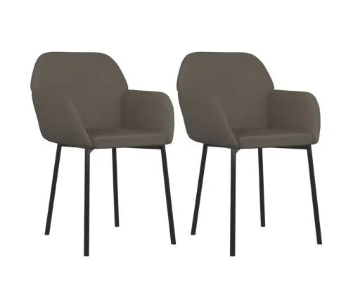 Virtuves Krēsli, 2 Gab., Tumši Pelēks Samts Vidaxl