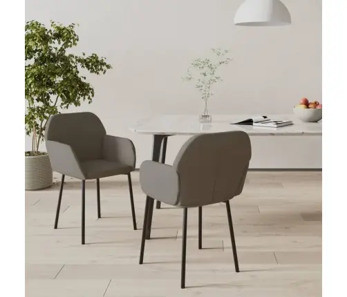 Virtuves Krēsli, 2 Gab., Tumši Pelēks Samts Vidaxl