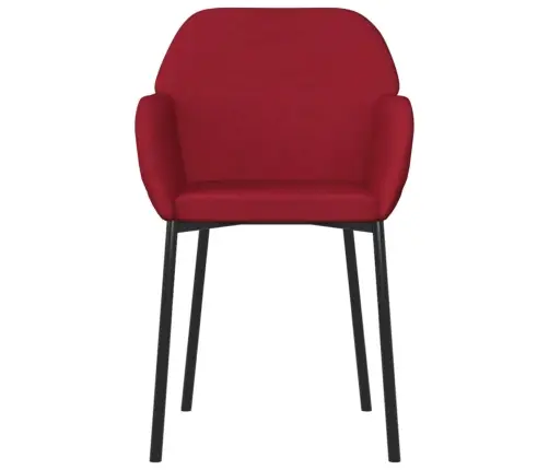 Valgomojo Kėdės, 2Vnt., Raudonojo Vyno Spalvos, Aksomas