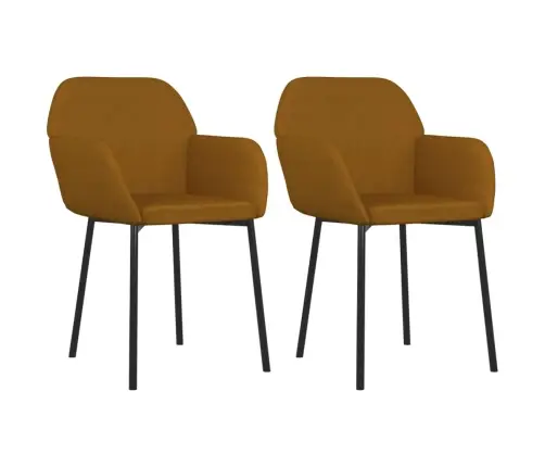 Virtuves Krēsli, 2 Gab., Brūns Samts Vidaxl