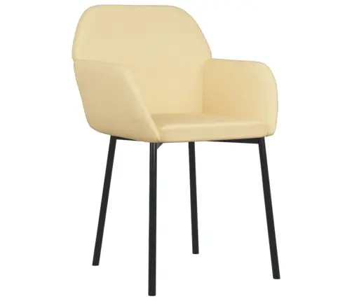 Valgomojo Kėdės, 2Vnt., Kreminės Spalvos, Aksomas