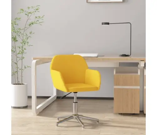 Biroja Krēsls, Gaiši Dzeltens Audums Vidaxl