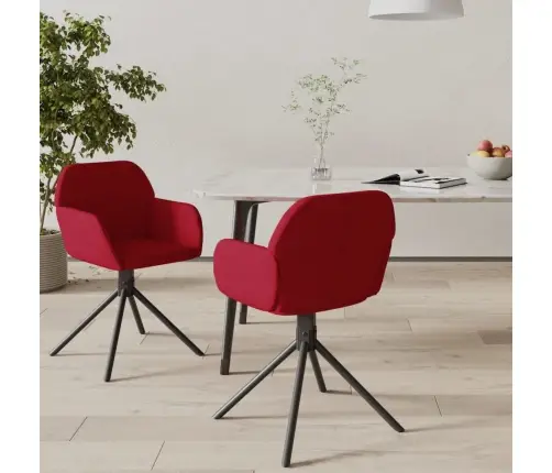 Grozāmi Virtuves Krēsli, 2 Gab., Vīnsarkans Samts Vidaxl