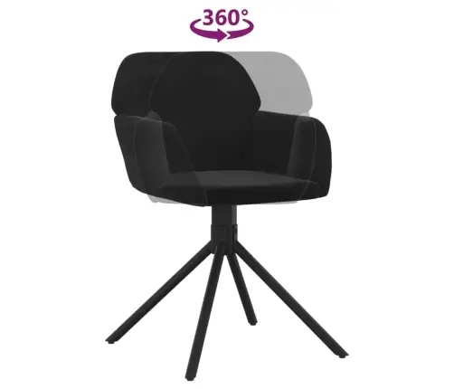 Grozāmi Virtuves Krēsli, 2 Gab., Melns Samts Vidaxl Grozāmi Virtuves Krēsli, 2 Gab., Melns Samts Vidaxl