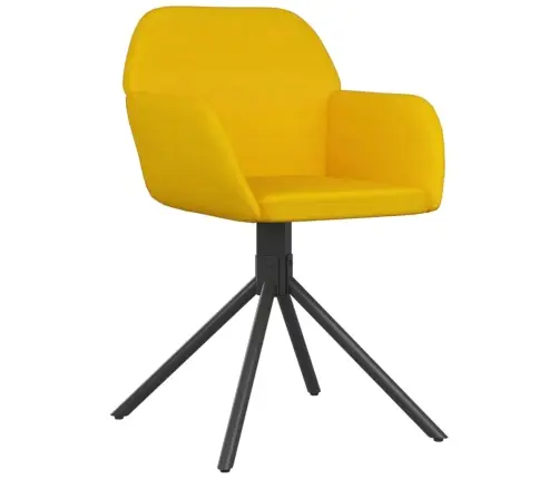 Pasukamos Valgomojo Kėdės, 2Vnt., Geltonos Spalvos, Aksomas