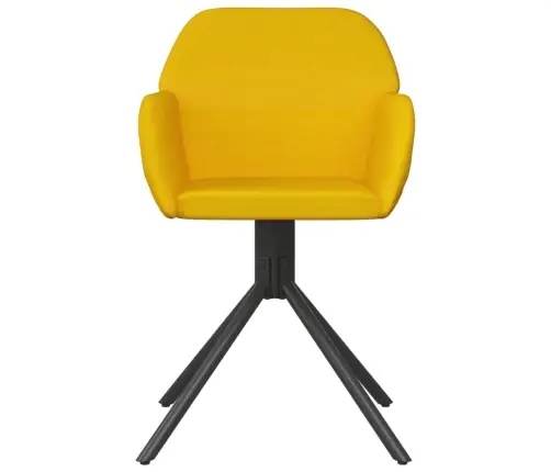 Pasukamos Valgomojo Kėdės, 2Vnt., Geltonos Spalvos, Aksomas