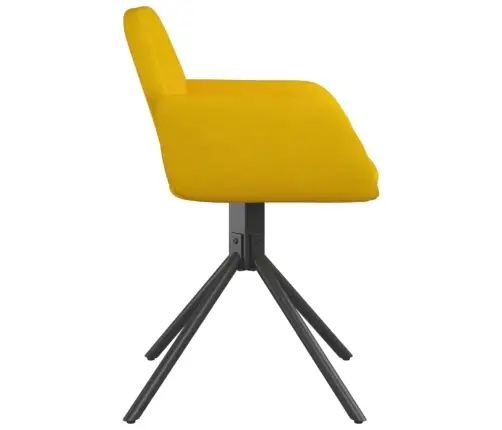 Pasukamos Valgomojo Kėdės, 2Vnt., Geltonos Spalvos, Aksomas