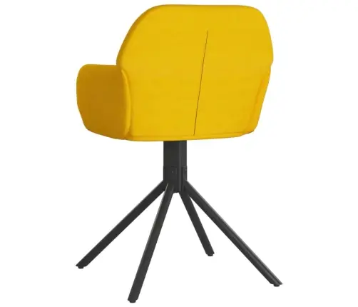 Pasukamos Valgomojo Kėdės, 2Vnt., Geltonos Spalvos, Aksomas