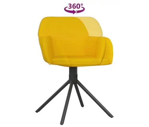 Pasukamos Valgomojo Kėdės, 2Vnt., Geltonos Spalvos, Aksomas