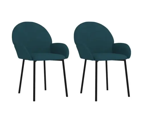 Virtuves Krēsli, 2 Gab., Zils Samts Vidaxl