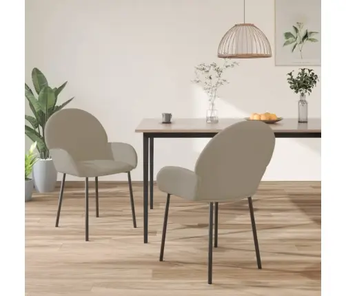 Virtuves Krēsli, 2 Gab., Gaiši Pelēks Samts Vidaxl