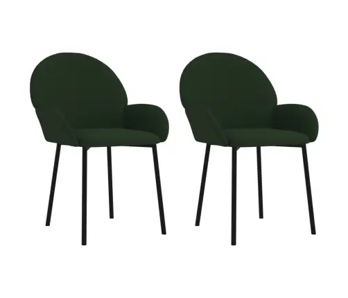 Virtuves Krēsli, 2 Gab., Tumši Zaļš Samts Vidaxl