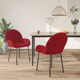 Söögitoolid 2 Tk, Veinipunane, Samet