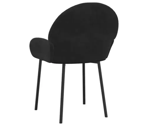 Valgomojo Kėdės, 2Vnt., Juodos Spalvos, Aksomas Valgomojo Kėdės, 2Vnt., Juodos Spalvos, Aksomas