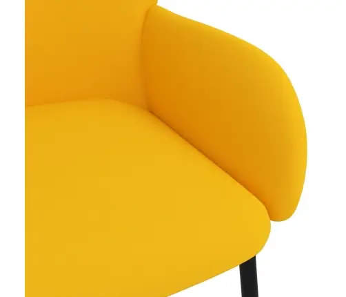 Valgomojo Kėdės, 2Vnt., Geltonos Spalvos, Aksomas