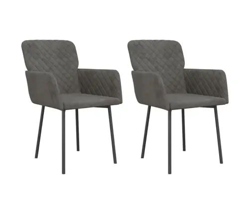 Virtuves Krēsli, 2 Gab., Tumši Pelēks Samts Vidaxl