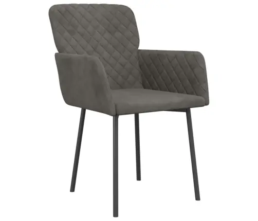 Virtuves Krēsli, 2 Gab., Tumši Pelēks Samts Vidaxl