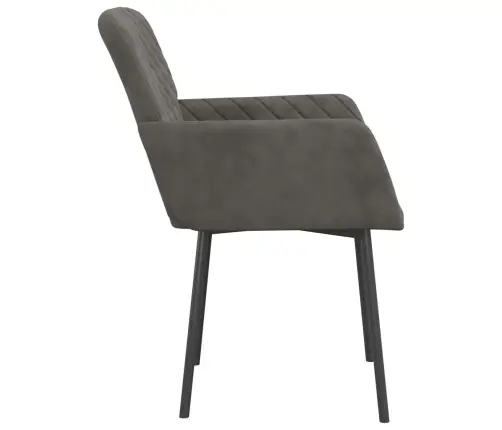 Virtuves Krēsli, 2 Gab., Tumši Pelēks Samts Vidaxl