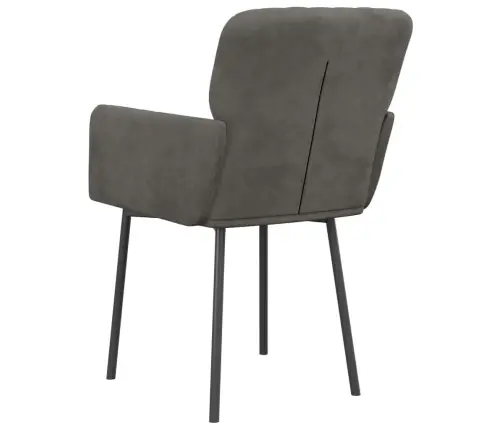 Virtuves Krēsli, 2 Gab., Tumši Pelēks Samts Vidaxl