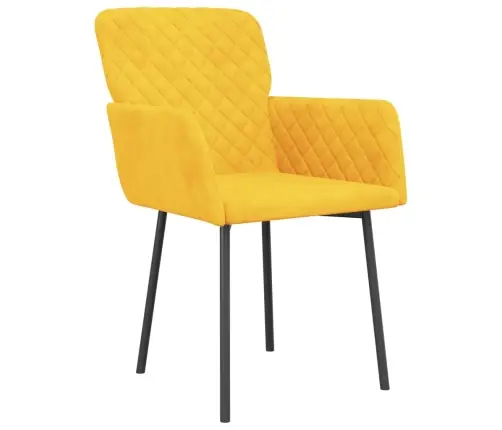 Virtuves Krēsli, 2 Gab., Dzeltens Samts Vidaxl