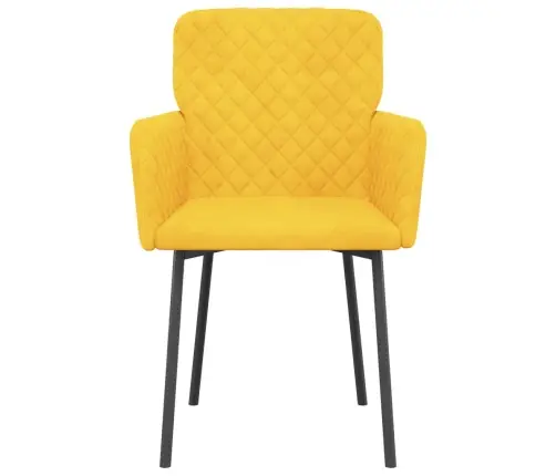 Virtuves Krēsli, 2 Gab., Dzeltens Samts Vidaxl