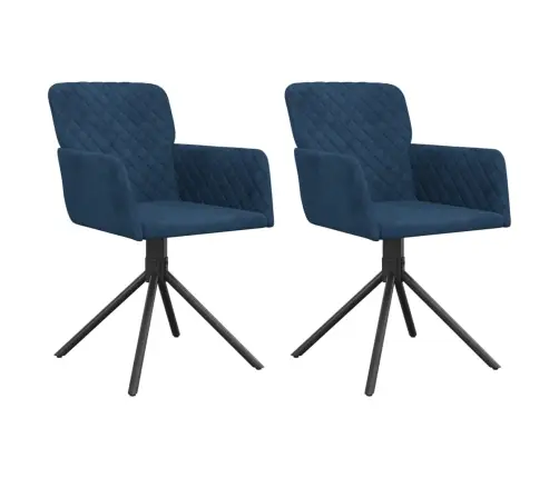 Grozāmi Virtuves Krēsli, 2 Gab., Zils Samts Vidaxl