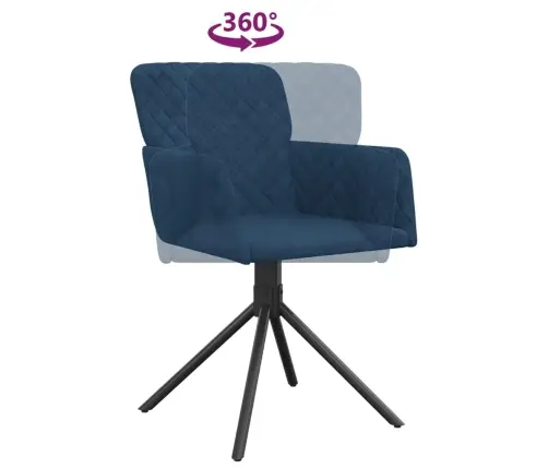 Grozāmi Virtuves Krēsli, 2 Gab., Zils Samts Vidaxl