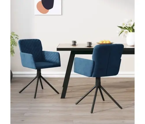 Grozāmi Virtuves Krēsli, 2 Gab., Zils Samts Vidaxl