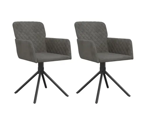 Grozāmi Virtuves Krēsli, 2 Gab., Tumši Pelēks Samts Vidaxl