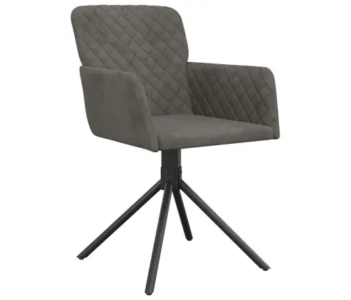 Grozāmi Virtuves Krēsli, 2 Gab., Tumši Pelēks Samts Vidaxl