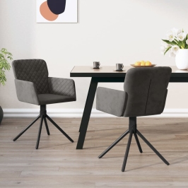 Pööratavad Söögitoolid 2 Tk, Tumehall, Samet