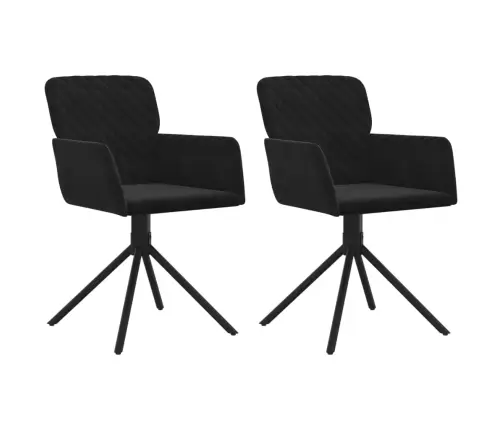 Grozāmi Virtuves Krēsli, 2 Gab., Melns Samts Vidaxl
