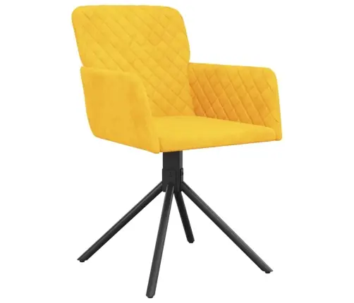 Grozāmi Virtuves Krēsli, 2 Gab., Dzeltens Samts Vidaxl