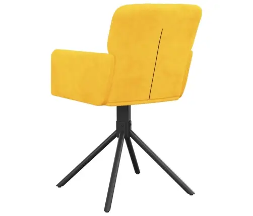 Grozāmi Virtuves Krēsli, 2 Gab., Dzeltens Samts Vidaxl