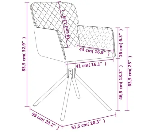 Grozāmi Virtuves Krēsli, 2 Gab., Dzeltens Samts Vidaxl