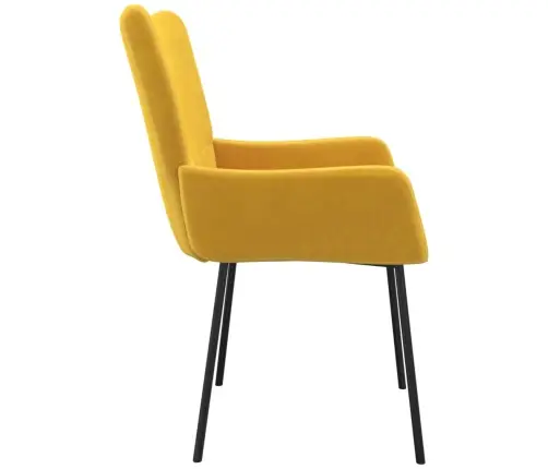 Virtuves Krēsli, 2 Gab., Dzeltens Samts Vidaxl