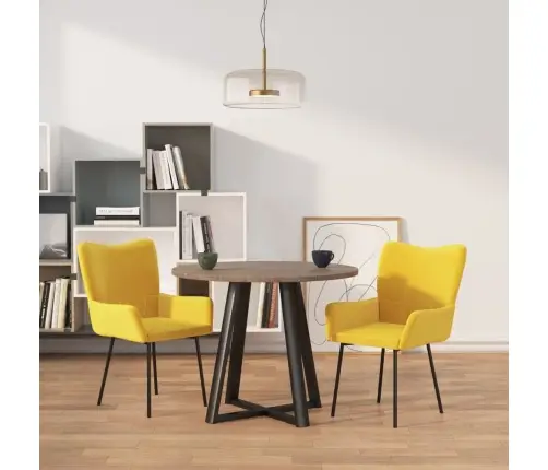 Virtuves Krēsli, 2 Gab., Dzeltens Samts Vidaxl