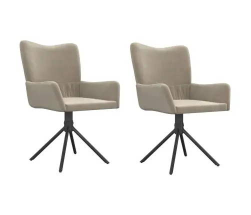 Pasukamos Valgomojo Kėdės, 2Vnt., Šviesiai Pilkos, Aksomas