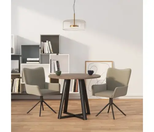 Pasukamos Valgomojo Kėdės, 2Vnt., Šviesiai Pilkos, Aksomas