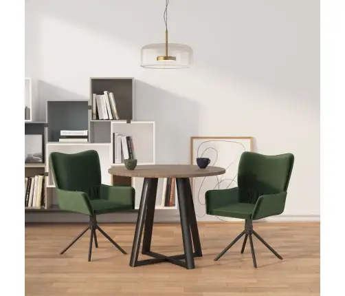 Grozāmi Virtuves Krēsli, 2 Gab., Tumši Zaļš Samts Vidaxl